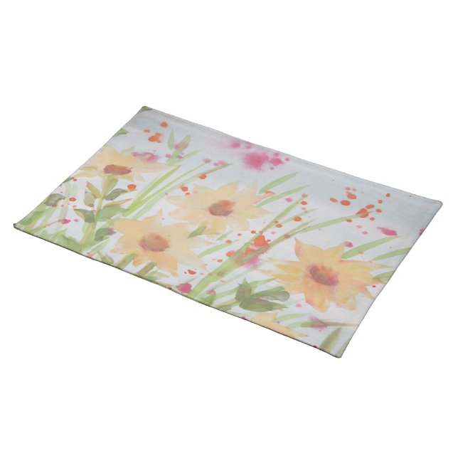 Gorgeous Watercolor Floral Placemat (On Table)