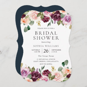 Gorgeous Watercolor Flowers Summer Bridal Shower Invitation