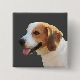 Gorgeous Watercolor Pin Button Happy Beagle