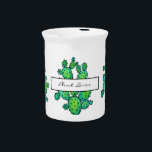 Gorgeous Watercolor Prickly Cactus Drink Pitcher<br><div class="desc">Gorgeous watercolor prickly cactus plant. Designed for plant lovers. Can be a cute gift for anyone who loves plants. Easily customize it with different words,  background color or just enjoy as it is. Please check the collection for matching items. :)</div>