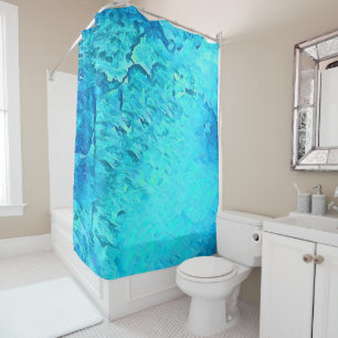 Gorgeous Watercolor Tropical Ocean Theme Design Shower Curtain