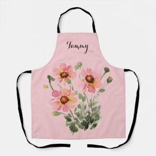 Gorgeous Watercolor Wildflower Personalized Apron