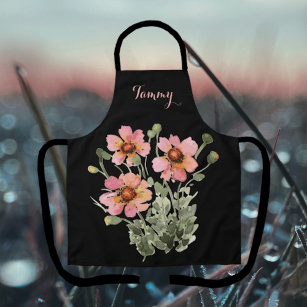 Gorgeous Watercolor Wildflower Personalized Apron