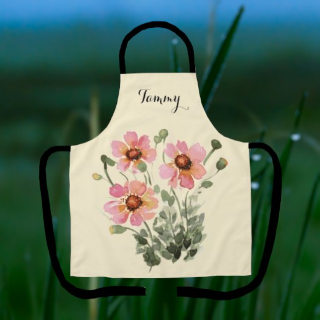 Gorgeous Watercolor Wildflower Personalized Apron (Creator Uploaded)
