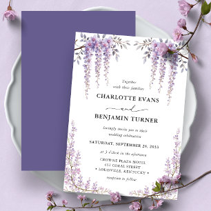 Gorgeous Watercolor Wisteria Floral Elegant Garden Invitation