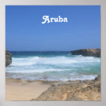 Gorgeous Waves Crashing In Aruba Poster at Zazzle