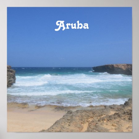 Gorgeous Waves Crashing In Aruba Poster
