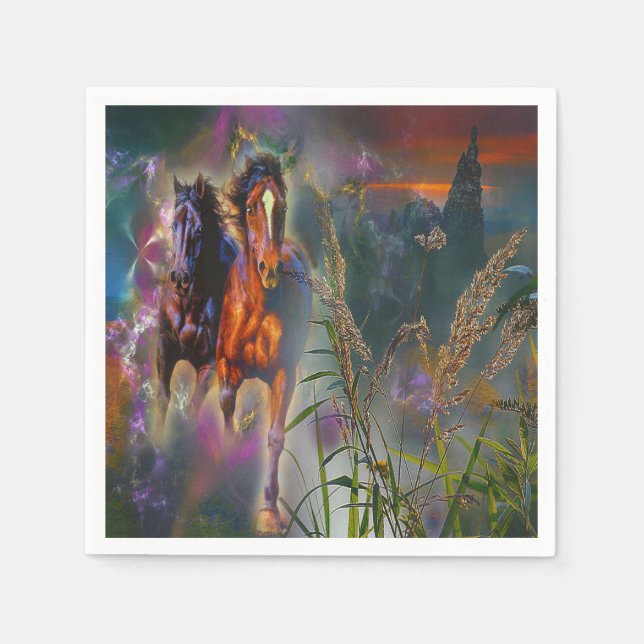 Gorgeous Western Horse Napkins (Front)