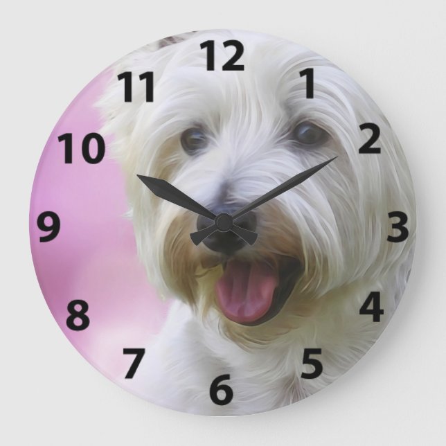 Gorgeous Westie Face Large Clock (Front)