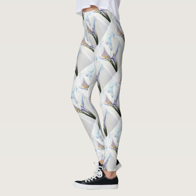 GORGEOUS WHITE CALLA LILIES | FLORAL LEGGINGS (Left)