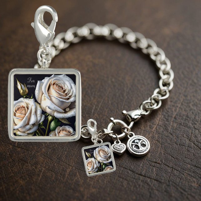 Gorgeous white roses with golden details charm (Creator Uploaded)