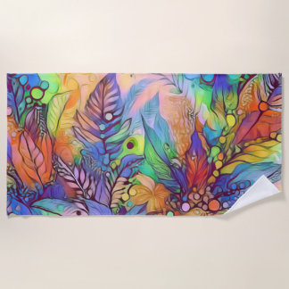 Gorgeous wild colorful surreal art beach towel