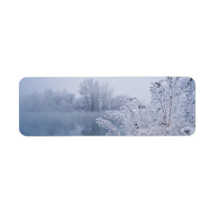 Gorgeous Winter Lake Scene Address Label