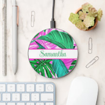 Gorgeous wireless charger floral personalized