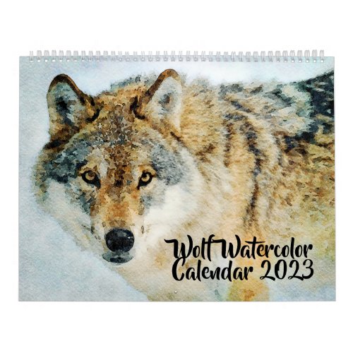 Gorgeous Wolf Wildlife Watercolor Wolves Painting Calendar