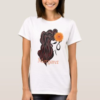 Gorgeous woman with brown hair your color t-shirt