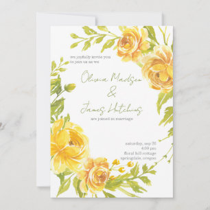Gorgeous Yellow Floral Wedding Invitation