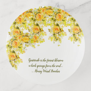 Gorgeous Yellow Roses Trinket Tray