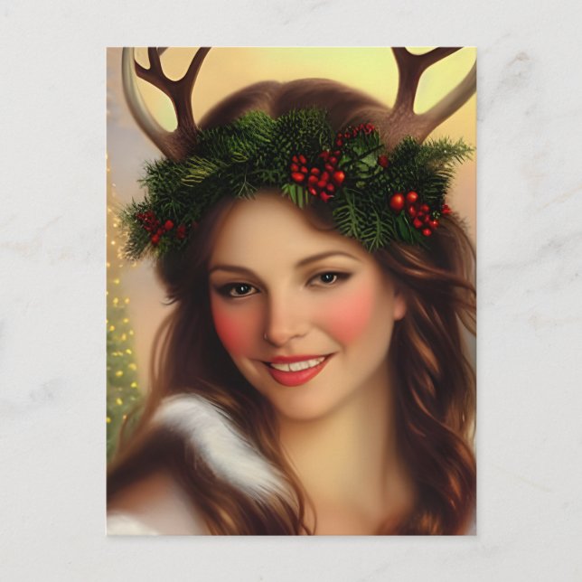 Gorgeous Yule Goddess  Postcard (Front)