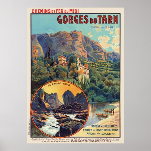 Gorges du Tarn France Vintage Poster 1912
