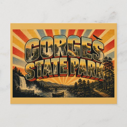 Gorges State Park NC Vintage Travel Art Postcard