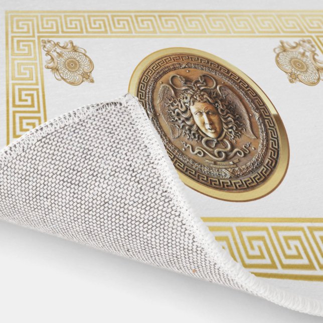 Gorgon Medusa Greek Key Aubusson Designer Area Rug (Indoor)