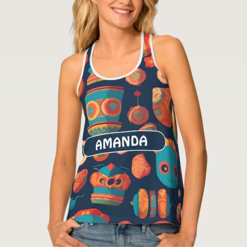 Gorgon Retro Colorful Personalized Pattern Tank Top