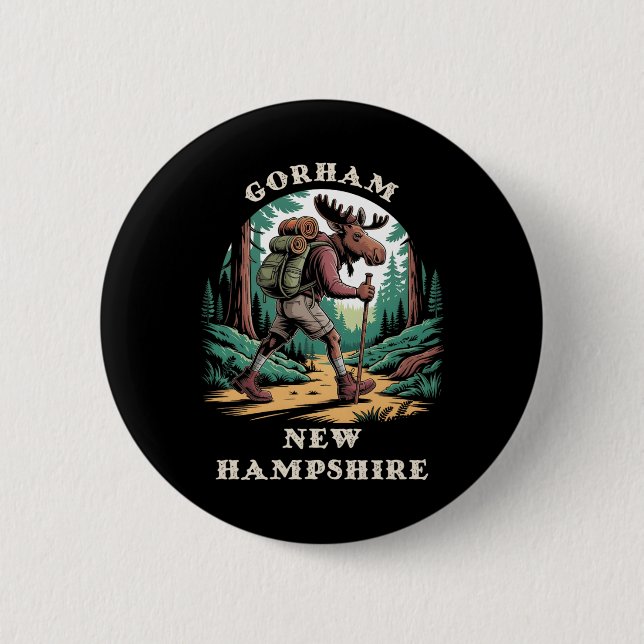 Gorham New Hampshire Nh Mountains Hiking Trail Moo Button (Front)
