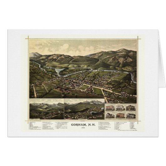 Gorham, NH Panoramic Map - 1888 Cards (Front Horizontal)