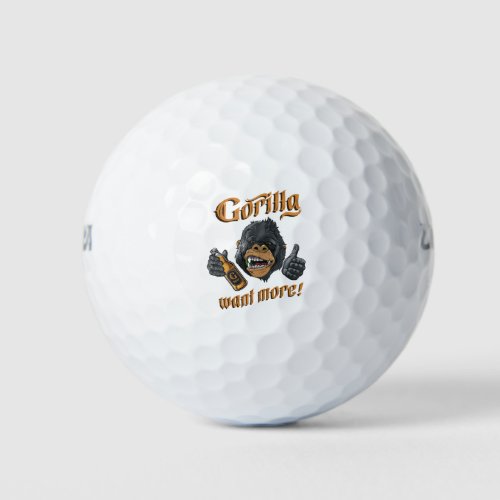 Gorila Beer White Golf Balls