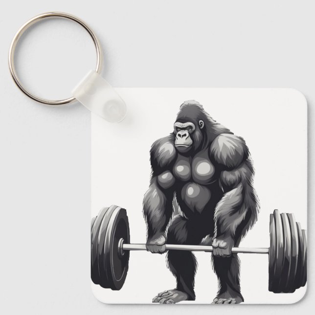 Gorila Deadlift  Keychain (Front)