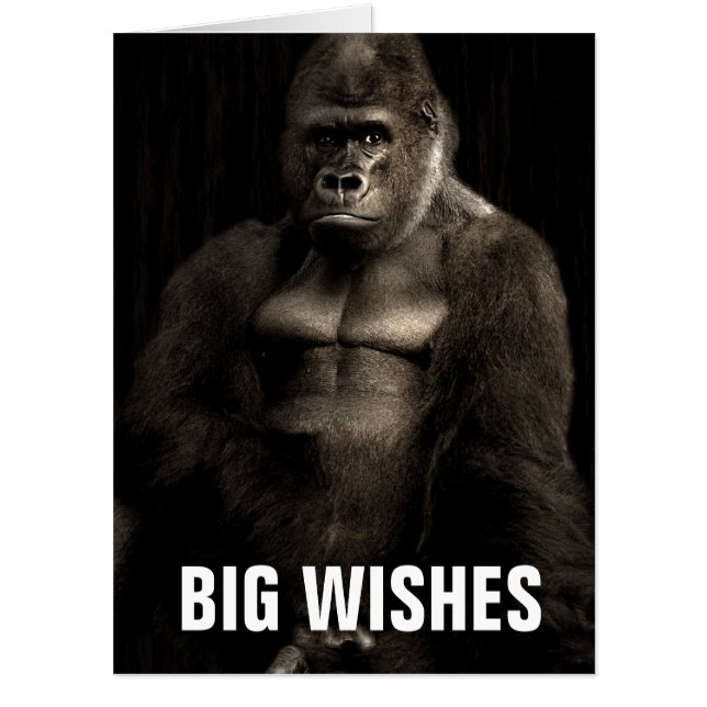 GORILLA 18X24 GIANT APE FUNNY BIRTHDAY GREETING CARD (Front)