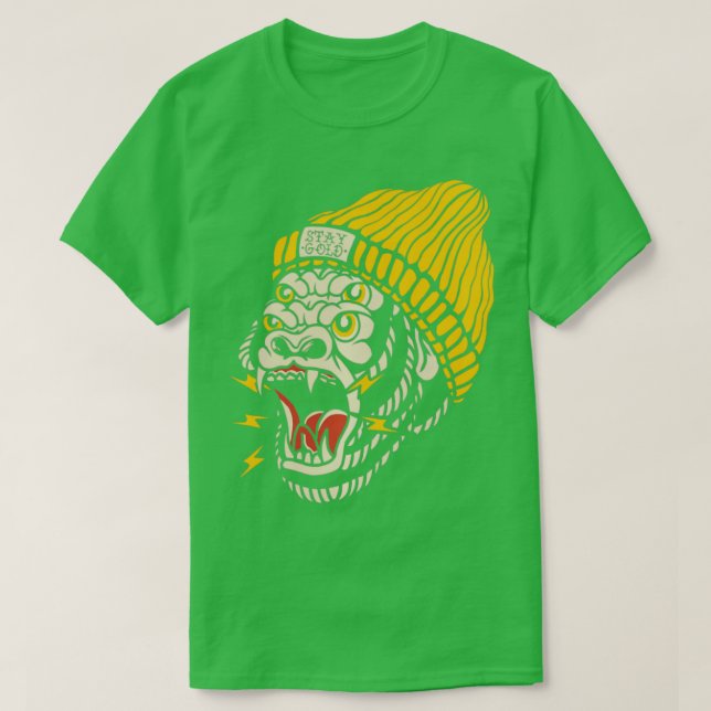 Gorilla American raditional attoo Inked Old School T-Shirt (Design Front)