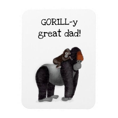 Gorilla and baby great dad card magnet