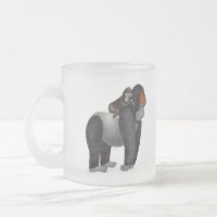 Gorilla and baby 'great dad' frosted glass mug