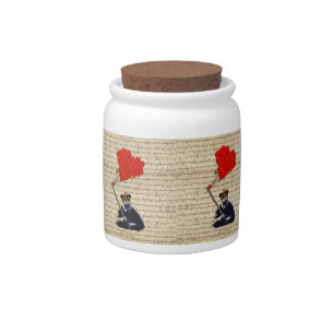 Gorilla and heart balloons candy jar