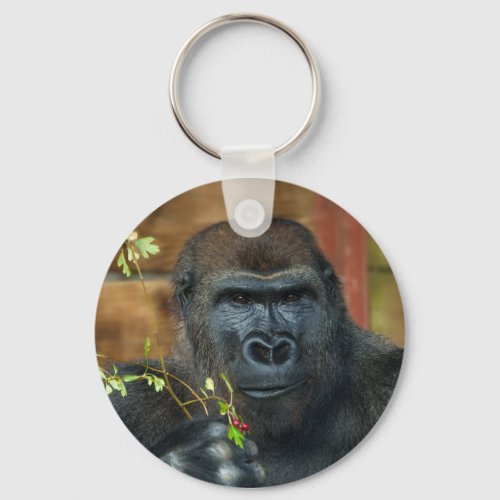 Gorilla And His Berries Keychain