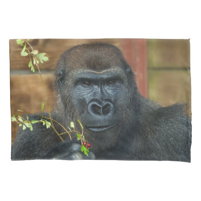 Gorilla And His Berries Pillow Case (Front)