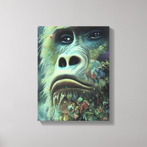 Gorilla and Plants Canvas Print