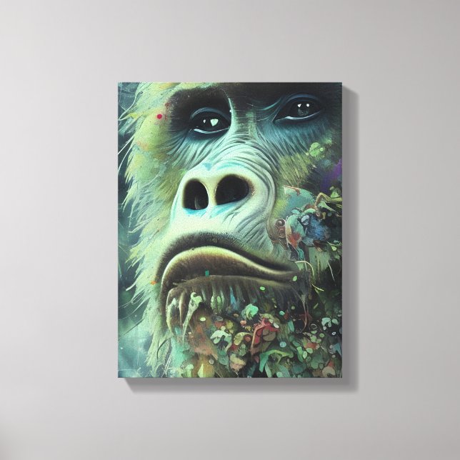 Gorilla and Plants Canvas Print (Front)