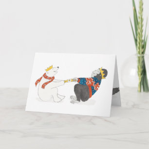 Gorilla and Polar Bear Christmas Card
