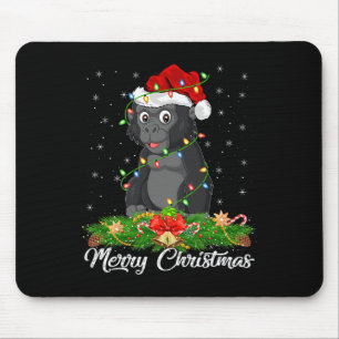 Gorilla Animal Lover Matching Santa Hat Gorilla Ch Mouse Pad