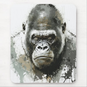 Gorilla Ape Animal Painting Wildlife Forest Mouse Pad