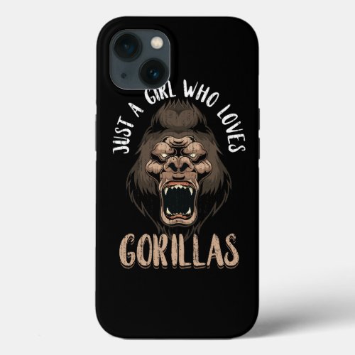 Gorilla Ape Monkey Lover Girls Women Zoo Animal Go iPhone 13 Case