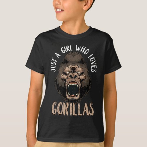 Gorilla Ape Monkey Lover Girls Women Zoo Animal Go T_Shirt