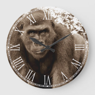 Gorilla Ape Primate Wildlife Animal Photo Large Clock