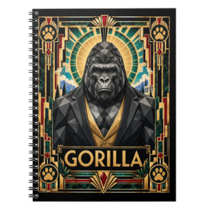 Gorilla, Art Deco Wildlife Notebook