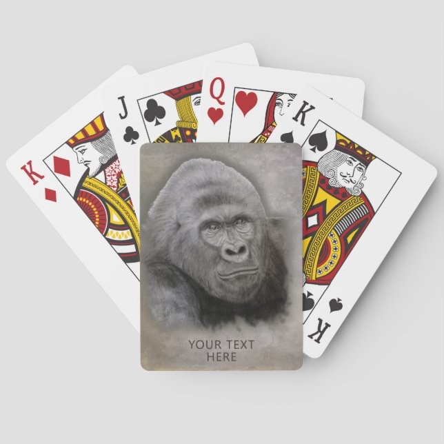 Gorilla Artist Drawing Poker Cards (Back)