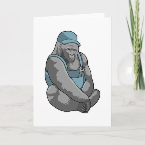 Gorilla as Craftsman with Wrench Card
