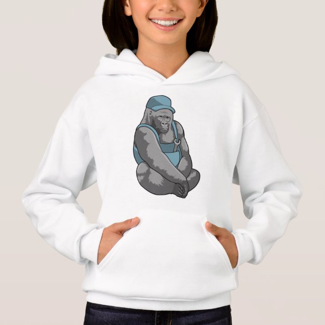 Gorilla as Craftsman with Wrench Hoodie (Front)